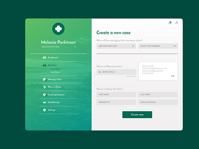 Web app UI for health insurer
