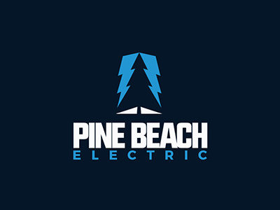 Pine Beach Electric Logo electric electricity lighting logo pine thunder