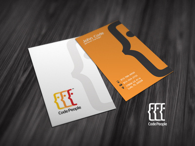 Code People Logo and Business Card people code business card logo
