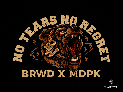 No Tears No Regret apparel design brand clothing digitalart drawing illustration poster tshirt design