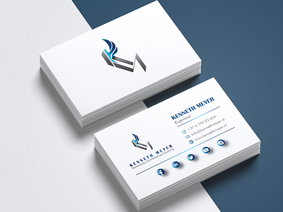 VISITING CARDS FOR KENNETH MEYER branding conceptual design graphic design impactful logo minimal powerful vector visiting cards