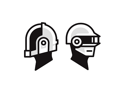 Beyond beyond black white bregvadze daft punk gio giorgi helmet illustration robot robots