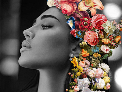 Floral Muse branding collage design designer digitalcollage fashion photomanupulation