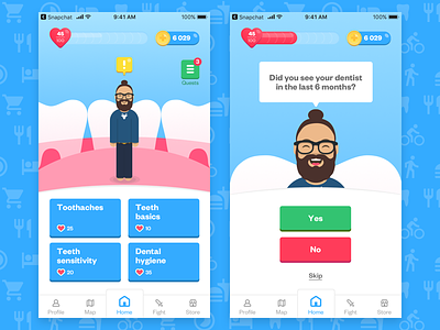 Kenko - The avatar of your health - Home app avatar colorful game health mobile teenager ui ux
