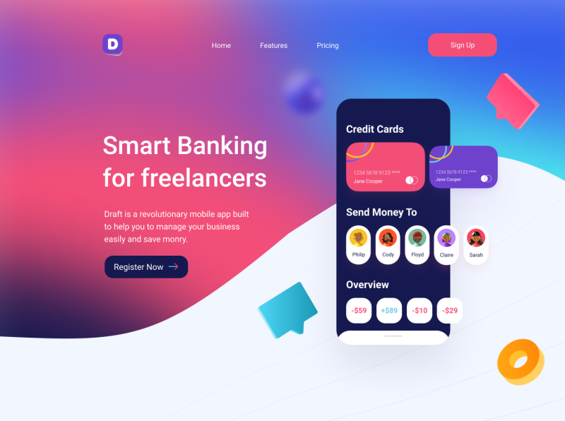 Bank App Ui design by HG on Dribbble