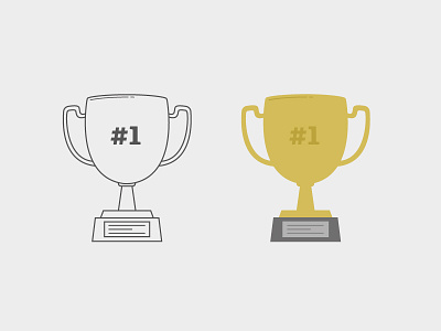 We're number one flat icon outline trophy