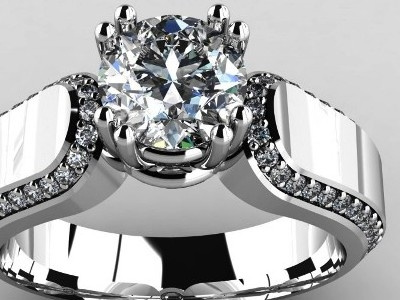 Solitaire Ring 3d model 3d render jewelry vray