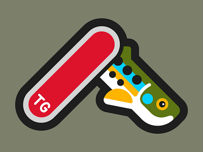 Pocket Trout design fish fishing flyfishing illustration trout