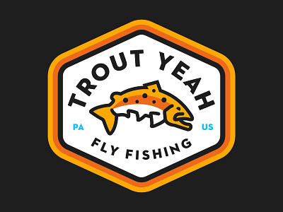 Trout Yeah Badge badge design fish fishing flyfishing illustration logo trout vector