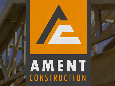 Ament Construction Logo branding construction identity logo