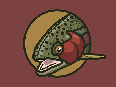 Trout Badge design fish flyfishing illustration rainbow trout vector