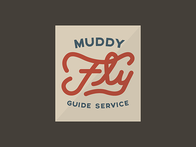Muddy Fly Guide Service Logo design fly flyfishing illustration logo logo design muddy