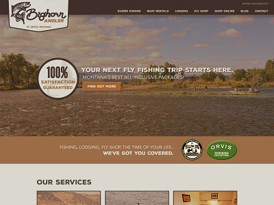 Bighorn Angler Layout design fish flyfishing home homepage logo ui web webdesign website