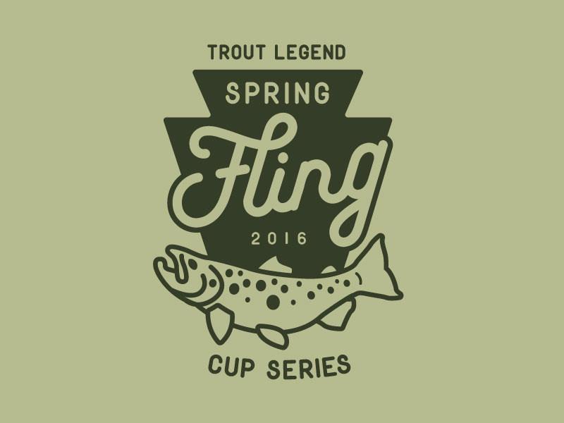2016 TL Spring Fling badge shirt flyfishing trout fish illustration design