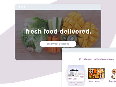 Food Delivery Landing Page clean delivery food landing page ui web web design