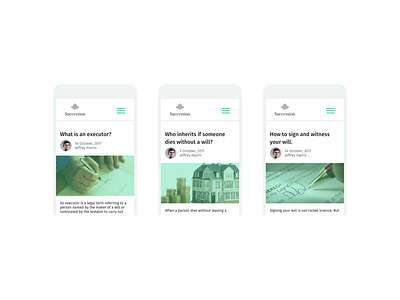 Succession Mobile Blog blog clean content mobile responsive strategy ui