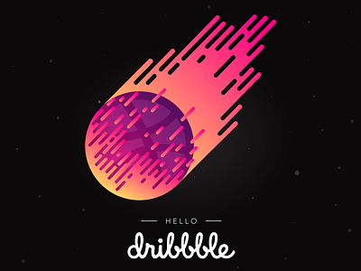 Hello Dribbble first shot hello meteor space