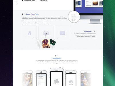 CloudApp Exercise 3 app cloud helvetica icon imac iphone long form purple ui ux