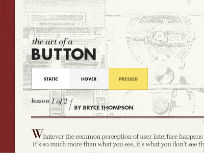 Art of a Button article button futura illustration long ui ux