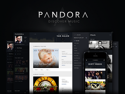 Pandora Concept app avenir handsome challenge media music pandora player redesign ui ux
