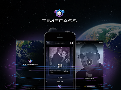 Timepass: A Time Travel Concept app avenir idlewild logo scott bakula timeline timetravel ui ux weather