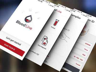 Bloodline avenir blue icons product red scan ui ux