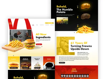 McDonalds Redesign Concept fastfood hamburgers marketing mcdonalds red redesign ui ux web design yellow