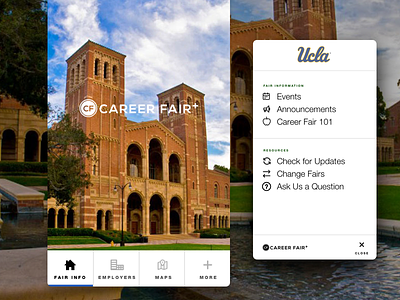 UCLA - Career Fair+ android app blue clean education helvetica ios productdesign ucla ui university ux