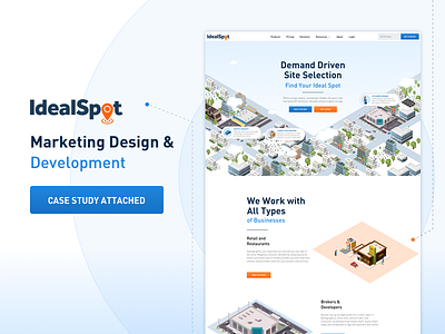 Idealspot Marketing Website Case Study development din illustration marketing mobile responsive ui ux wordpress