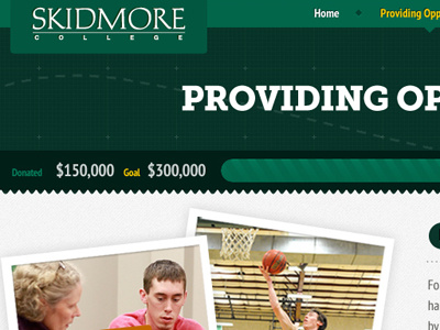 Skidmore College 'Giving' Story college design dumbwaiter dwaiter skidmore ui website