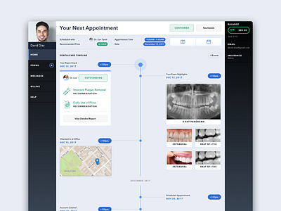 Dental Patient Timeline agency animation demo dentist futura healthcare mhealth platform portfolio productdesign reel saas servicedesign ui ux