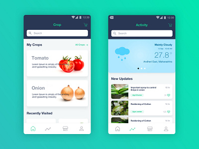 Agriculture App UI UX activity agriculture app concept creative design shop ui ux visual weather