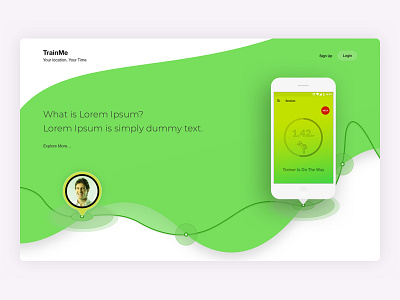 Train Me, workout app web site design