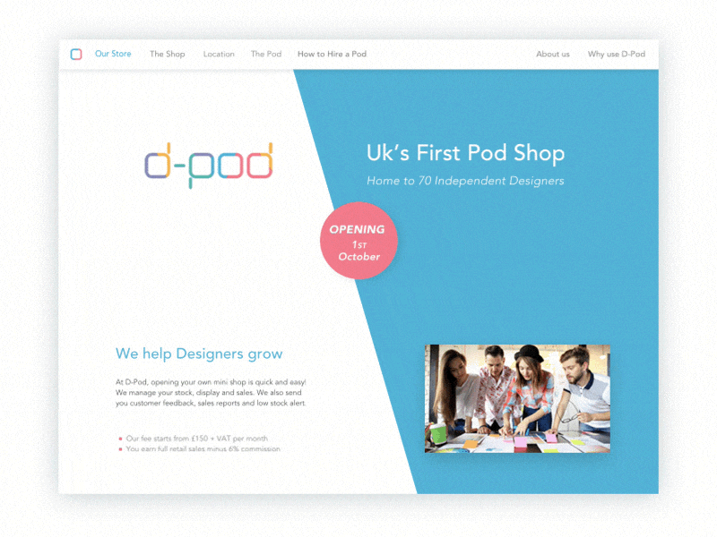 D-pod Landing page