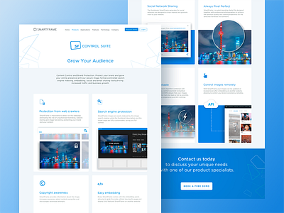 Smartframe Product page b2b product productpage site tech technology ui ux web website