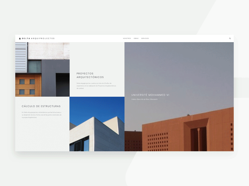 Delta Arquiprojectes | Architecture company animation architecture home homepage interface site ui ux web website