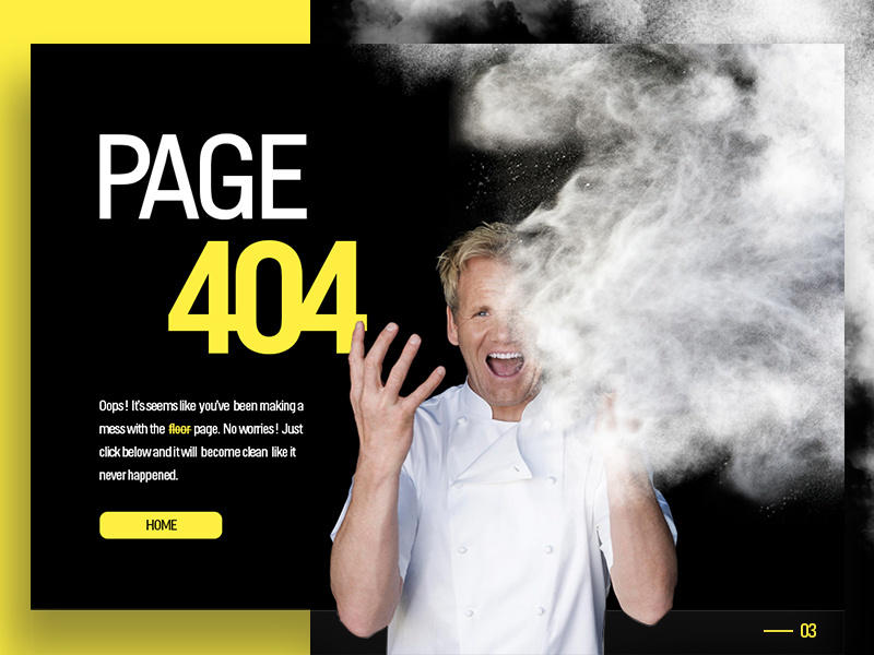 Daily UI #3 : 404 page for a cooking show flour hour 1 page » « error 404 ui daily nightmare kitchen ramsay