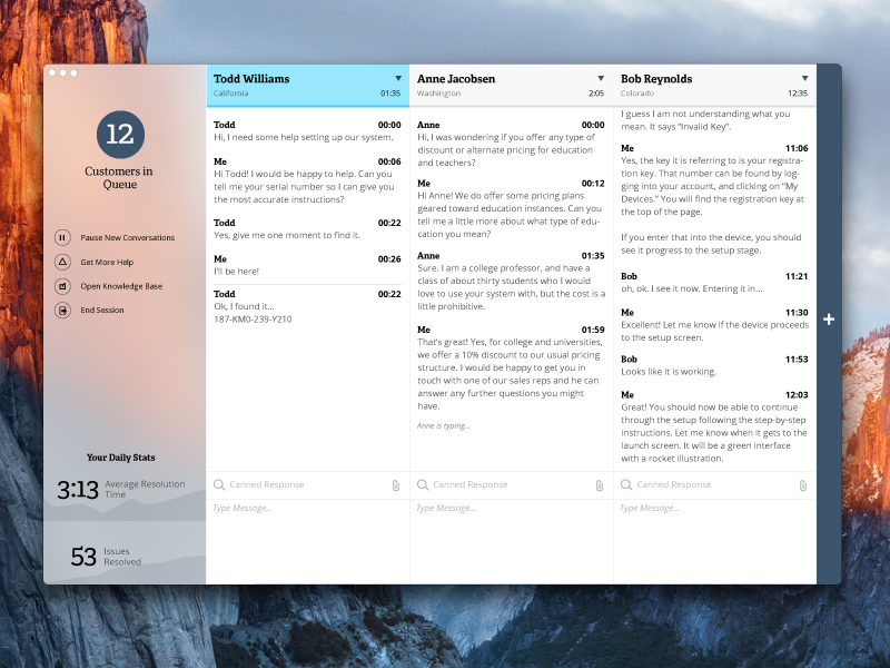 Multi-chat Interface by Sean Hadin on Dribbble