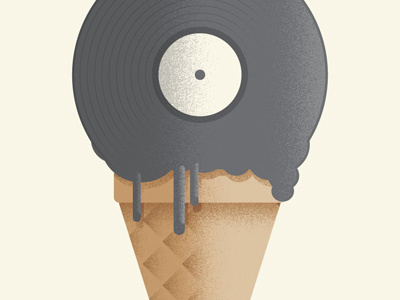 SummerMusic grain ice cream illustration record texture