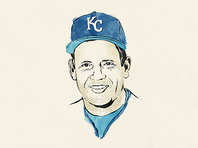 George Brett baseball hall of fame illustration