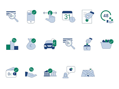 Bank of Scotland Service Icon Set design icon vector web