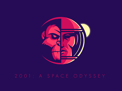 2001: A Space Odyssey 2001: a space odyssey albania astronaut creative creative design design dribbble illustration jetmir lubonja logo logo 2d monkey space typography vector