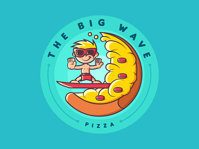the big wave albania branding comic creative creative design design dribbble funny illustration jetmir lubonja logo logo 2d pizza vector wave