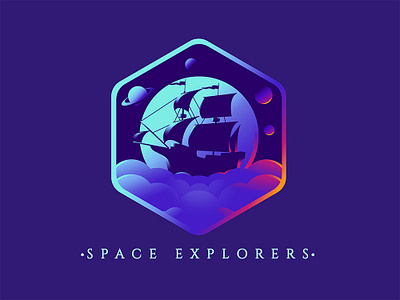 Space Explorers albania creative creative design design dribbble illustration jetmir lubonja ship space spaceship typography vector
