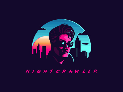 Nightcrawler albania creative creative design design dribbble illustration jetmir lubonja logo neon nightcrawler synthwave vector