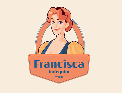 Botequim da Francisca bar branding cartoon character concept cute design girl graphic design ill illustration logo