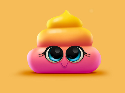 YOYO Lip Gloss Toy Design big eyes cute happy pink poop toy toys yellow
