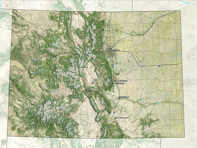 Colorado Cartographic Realism Basemap cartography colorado gis map maps