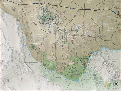 Big Bend Region Protected Areas cartography gis map maps