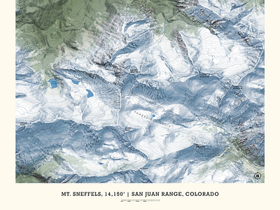 Mt. Sneffels 14ers Series 14er cartography colorado map mountains